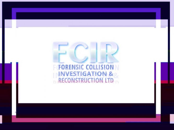 Fcir logo with coloured glitchy stipes.